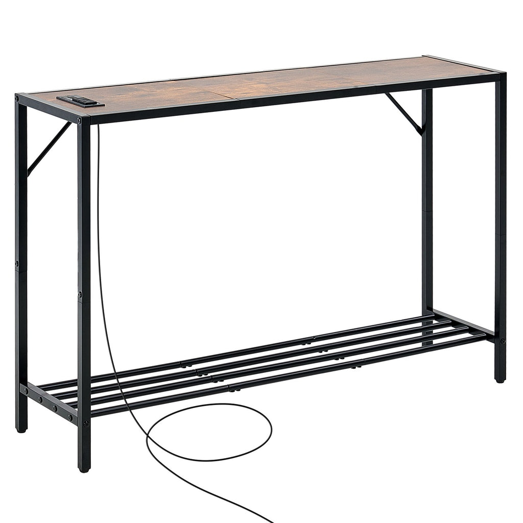 Siaura konsolinė sofa-stalas VEVOR YJXXGZ-007, 106 cm ilgio su elektros lizdais