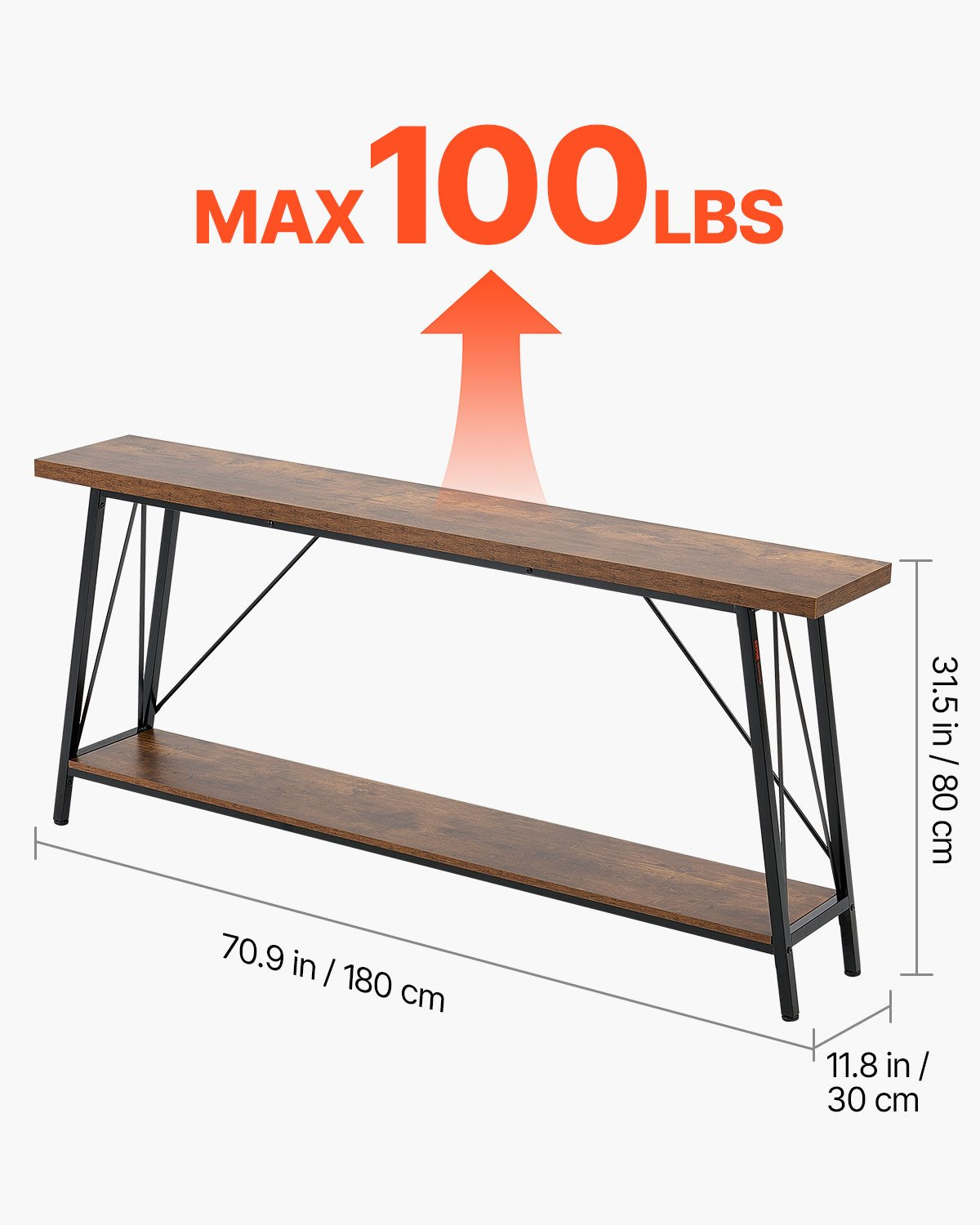 Konsolinis stalas VEVOR YJXXGZ-005, 180 cm ilgio