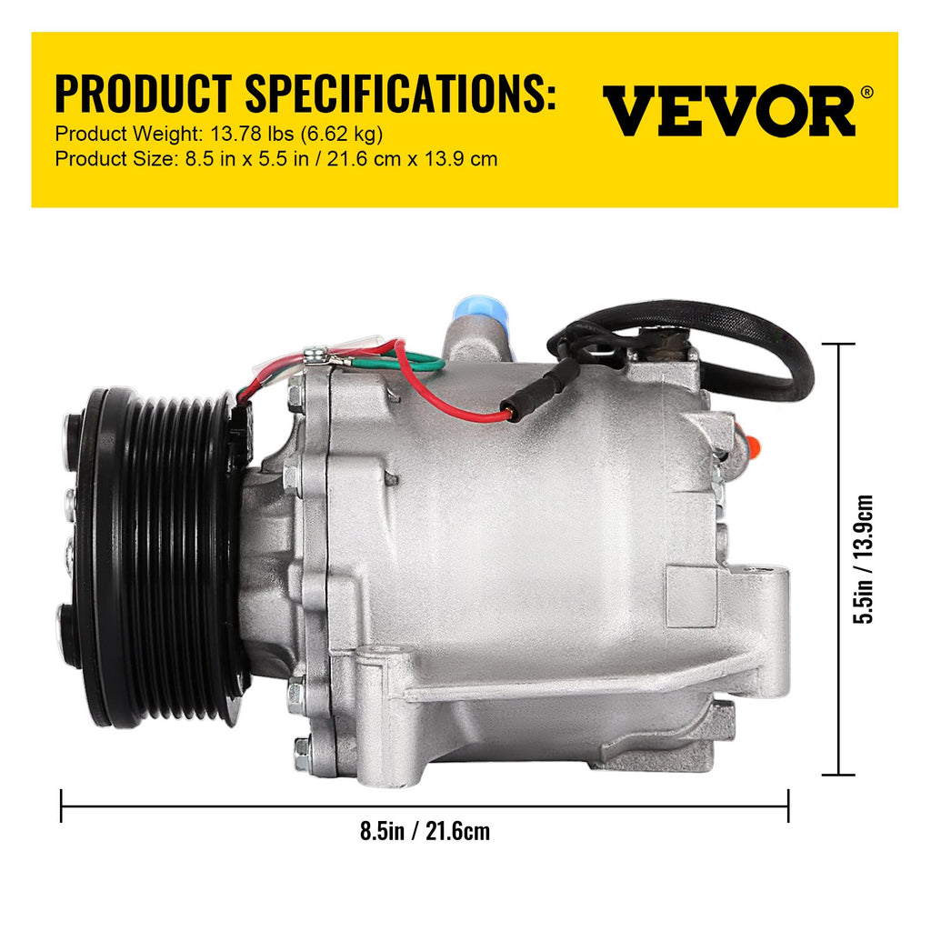 Oro kondicionieriaus kompresorius VEVOR Honda Civic 1.8L (2006-2011), 12V