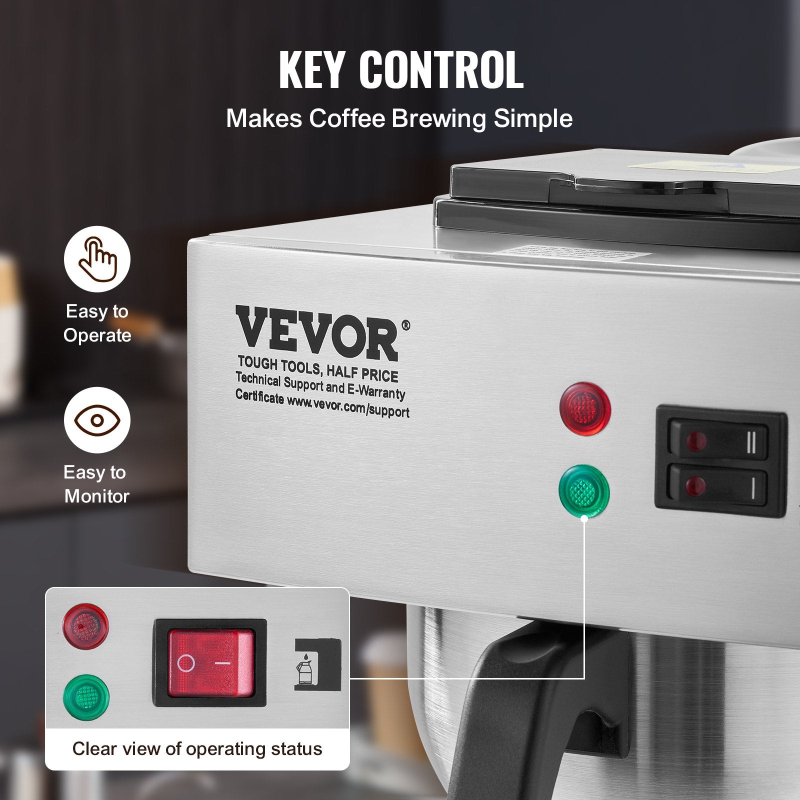 Kavos aparatas VEVOR RV-386-B, 2,8 l talpos