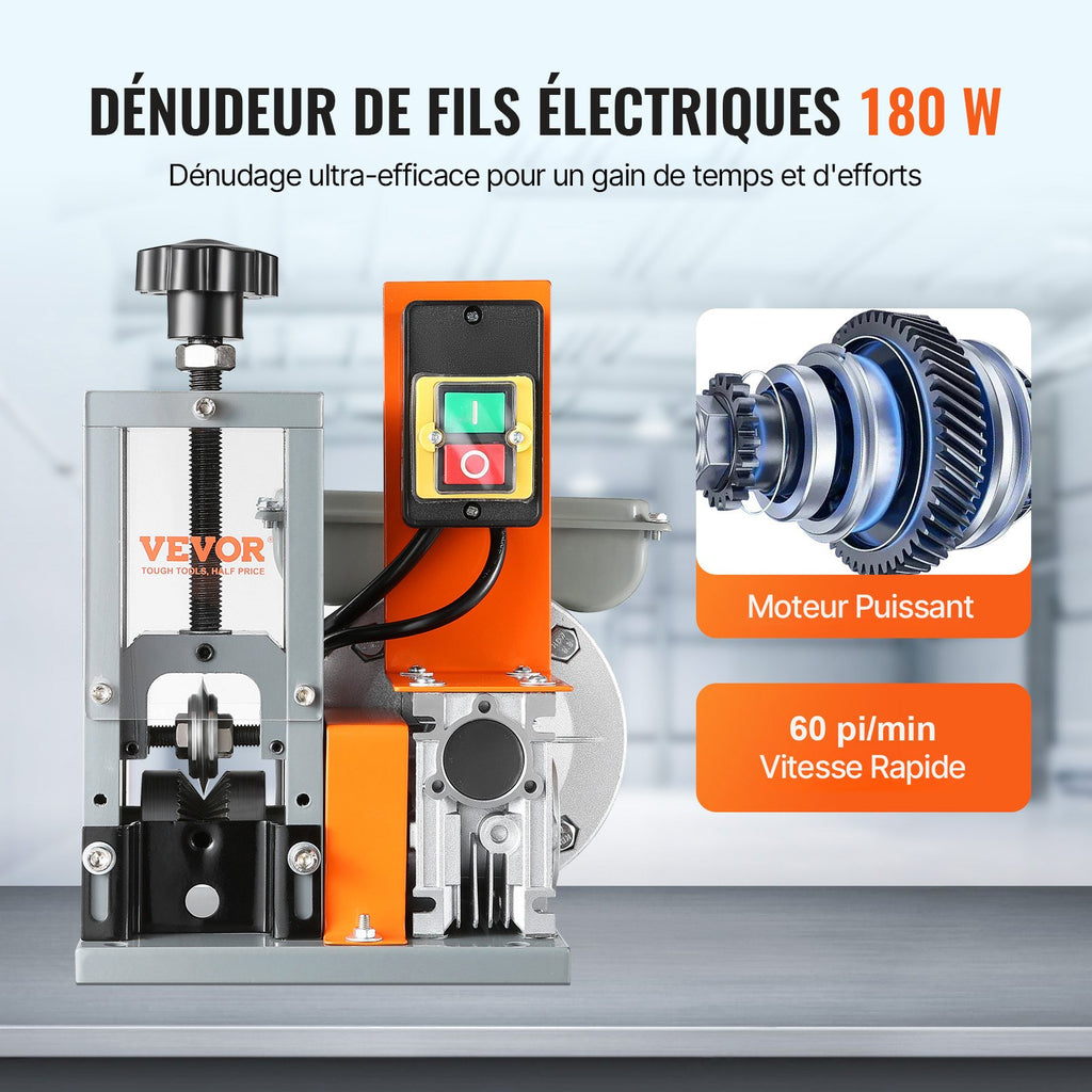 Automatinė laidų izoliacijos nuėmimo mašina VEVOR BXJDD180, 1,5–30 mm