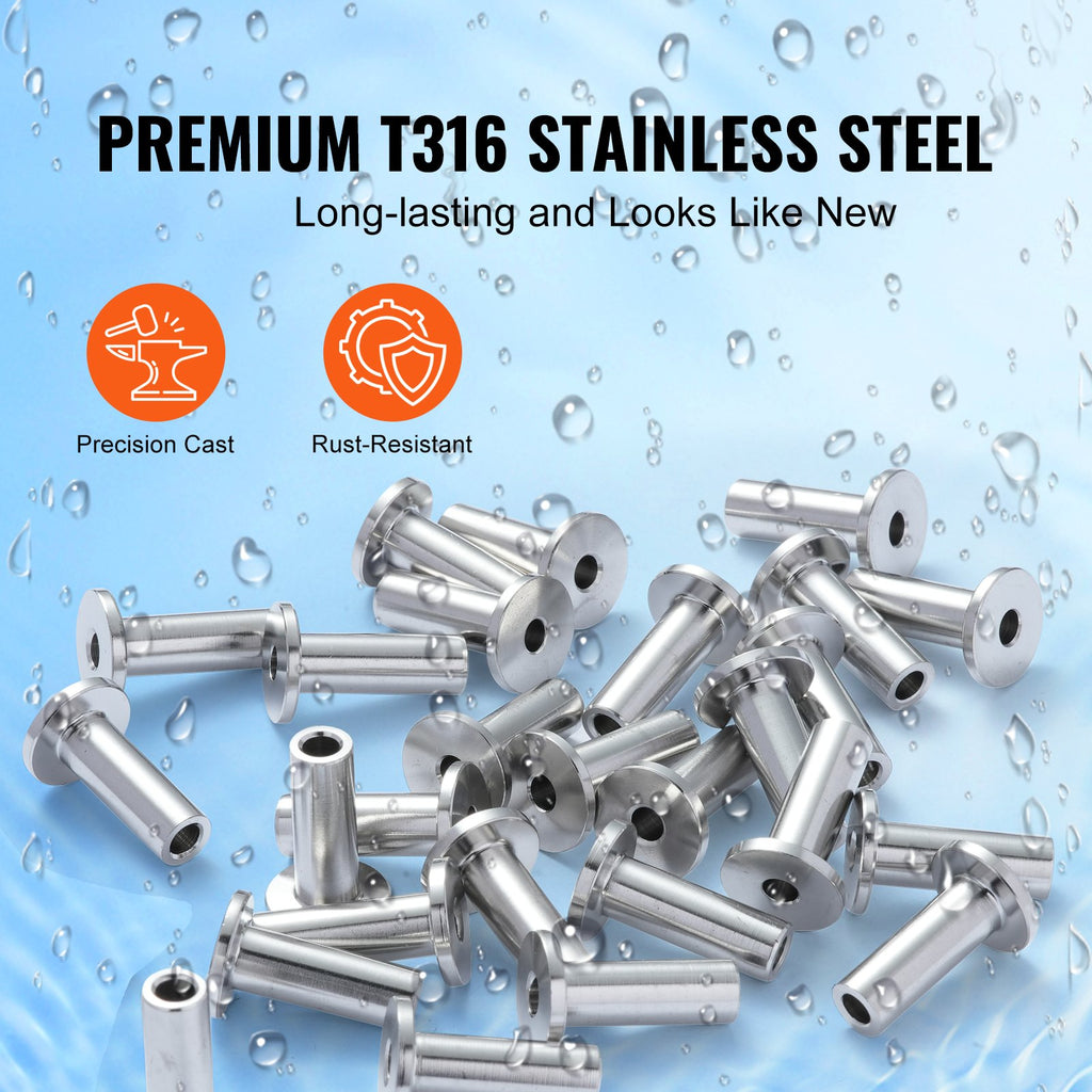 Apsauginės įvorės trosams VEVOR YXHF-W046-1/8"-121, 121 vnt.