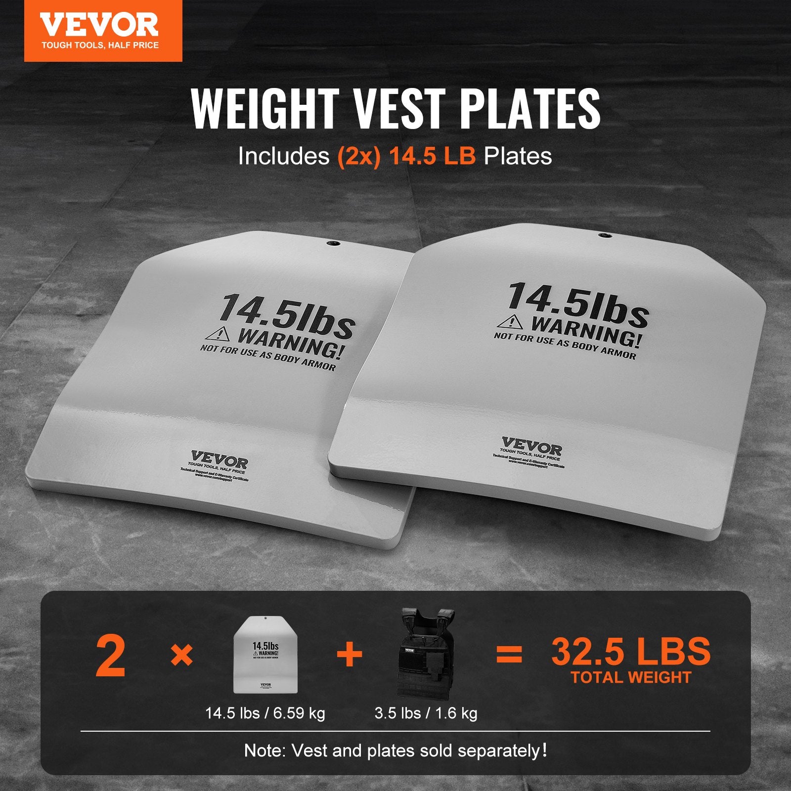 Svorio liemenės plokštės VEVOR JSCB-14.5LB, 2 x 6,58 kg