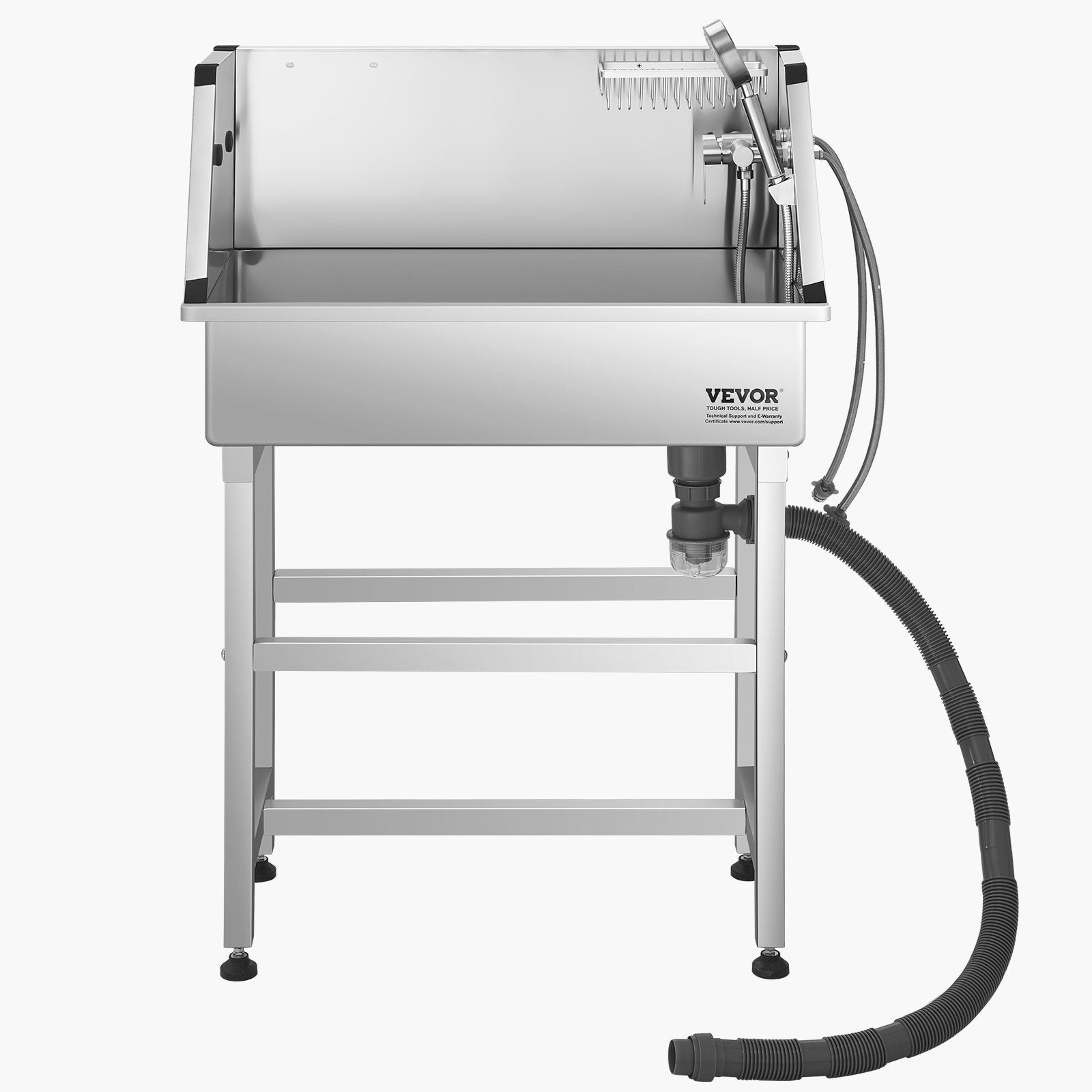 Šunų prausimo vonia VEVOR K2E01015, 86,4 cm nerūdijančio plieno