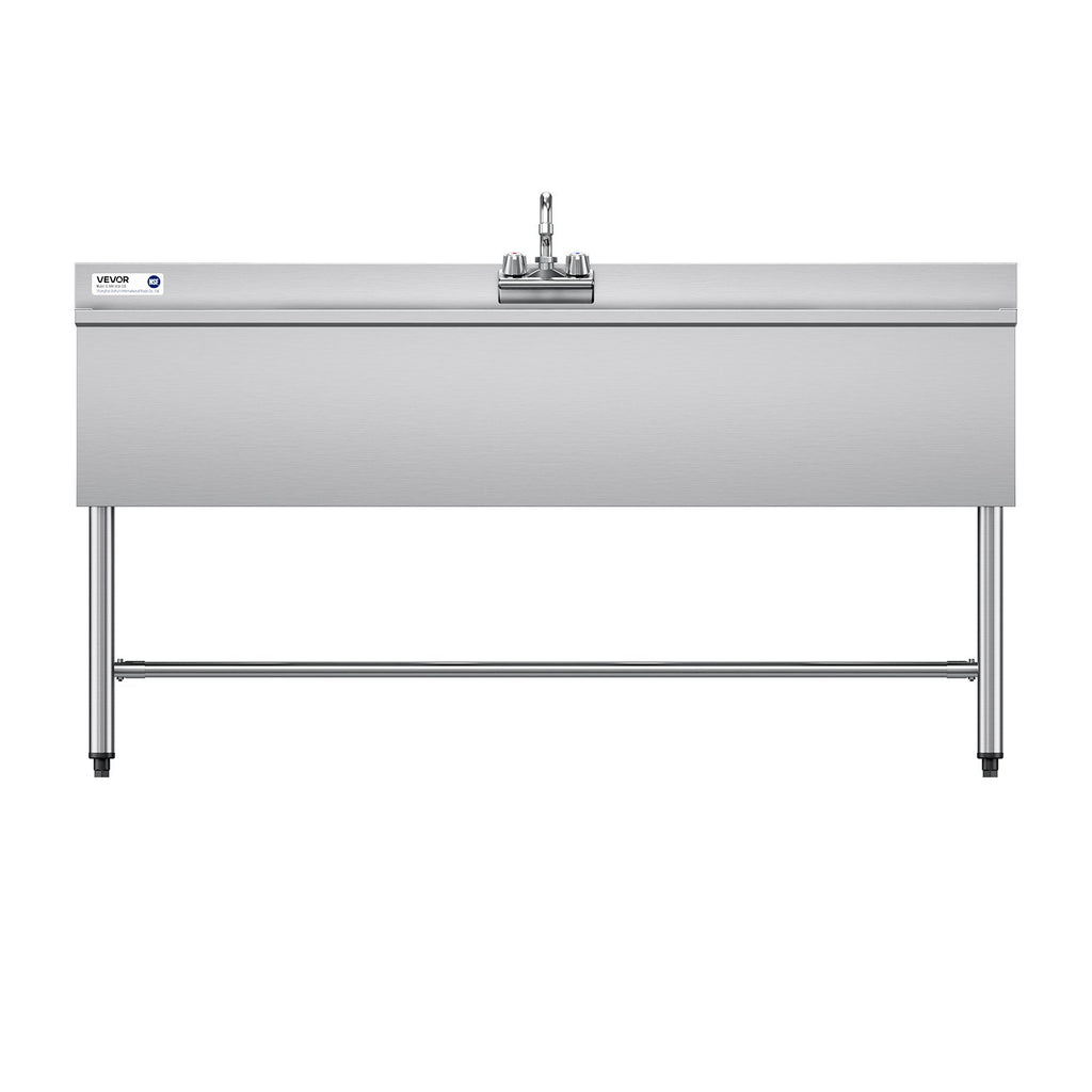 Trijų skyrių plautuvė VEVOR JC-BAR-3B60-LR-320, 304 nerūdijantis plienas