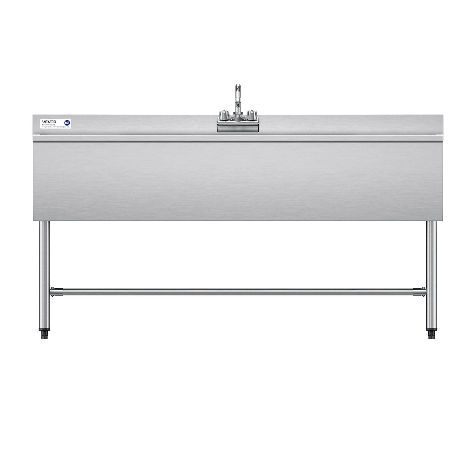 Trijų skyrių plautuvė VEVOR JC-BAR-3B60-LR-320, 304 nerūdijantis plienas