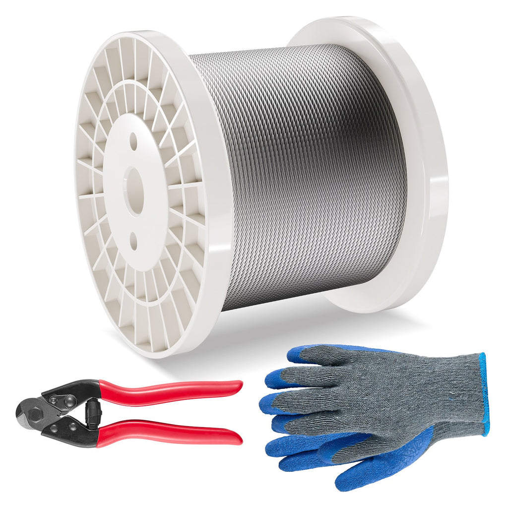 Plieninis trosas VEVOR S1/8-600, 182,3 m