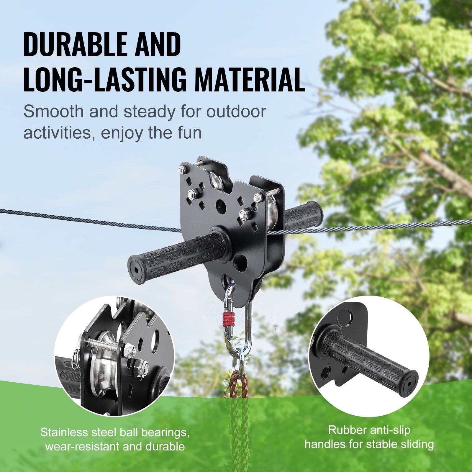 Trosinis nusileidimas (Zipline) VEVOR HL-120ft-005, 36,6 m