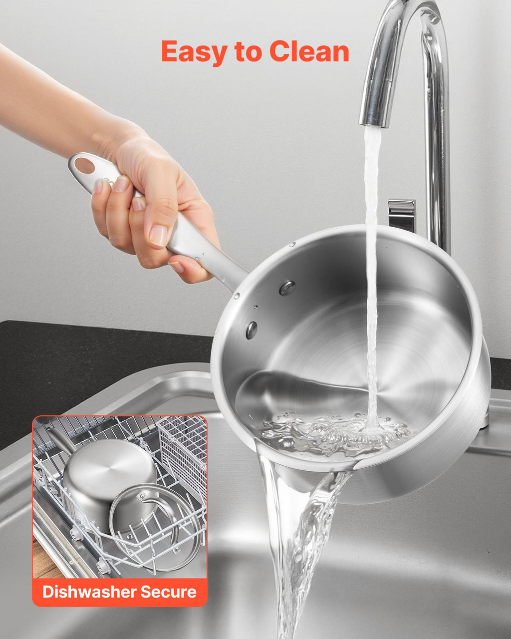 Puodas su rankena VEVOR CS016-2, 1,42 l