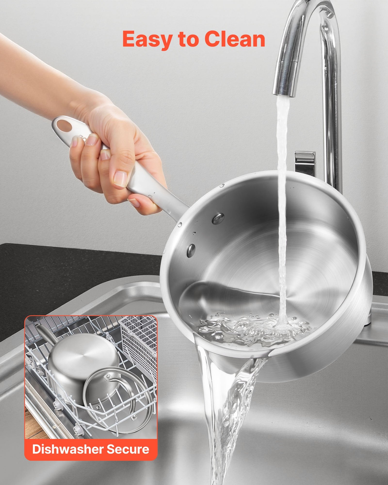 Puodas su rankena VEVOR CS016-2, 1,42 l