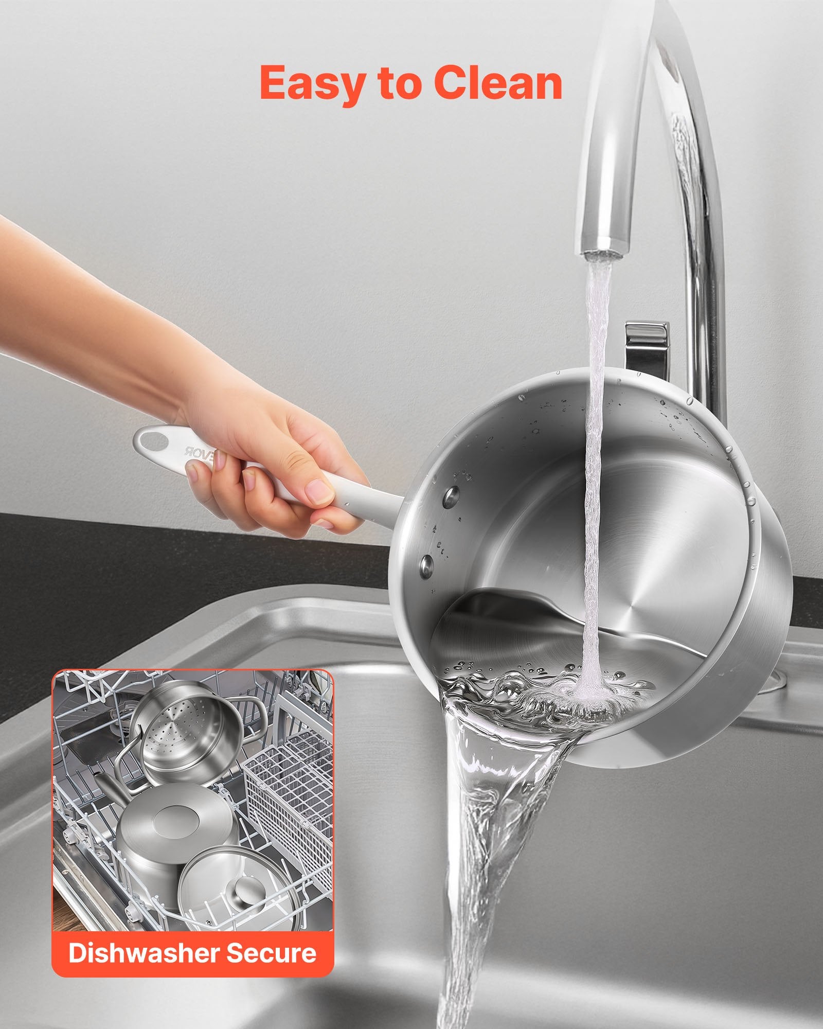 Puodas su garinimo įdėklu VEVOR CS018-3, 2,37 l