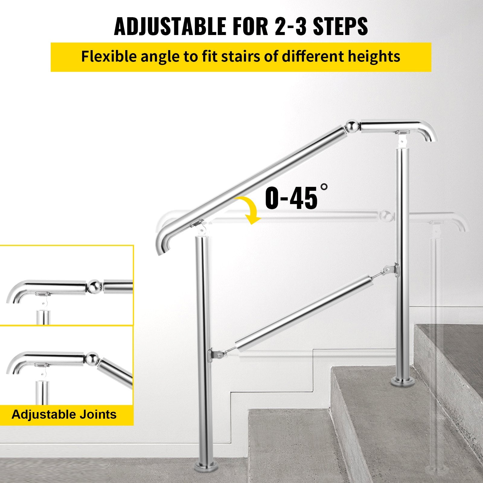 Turėklas laiptams VEVOR BXG-3STEP, 200 kg apkrova