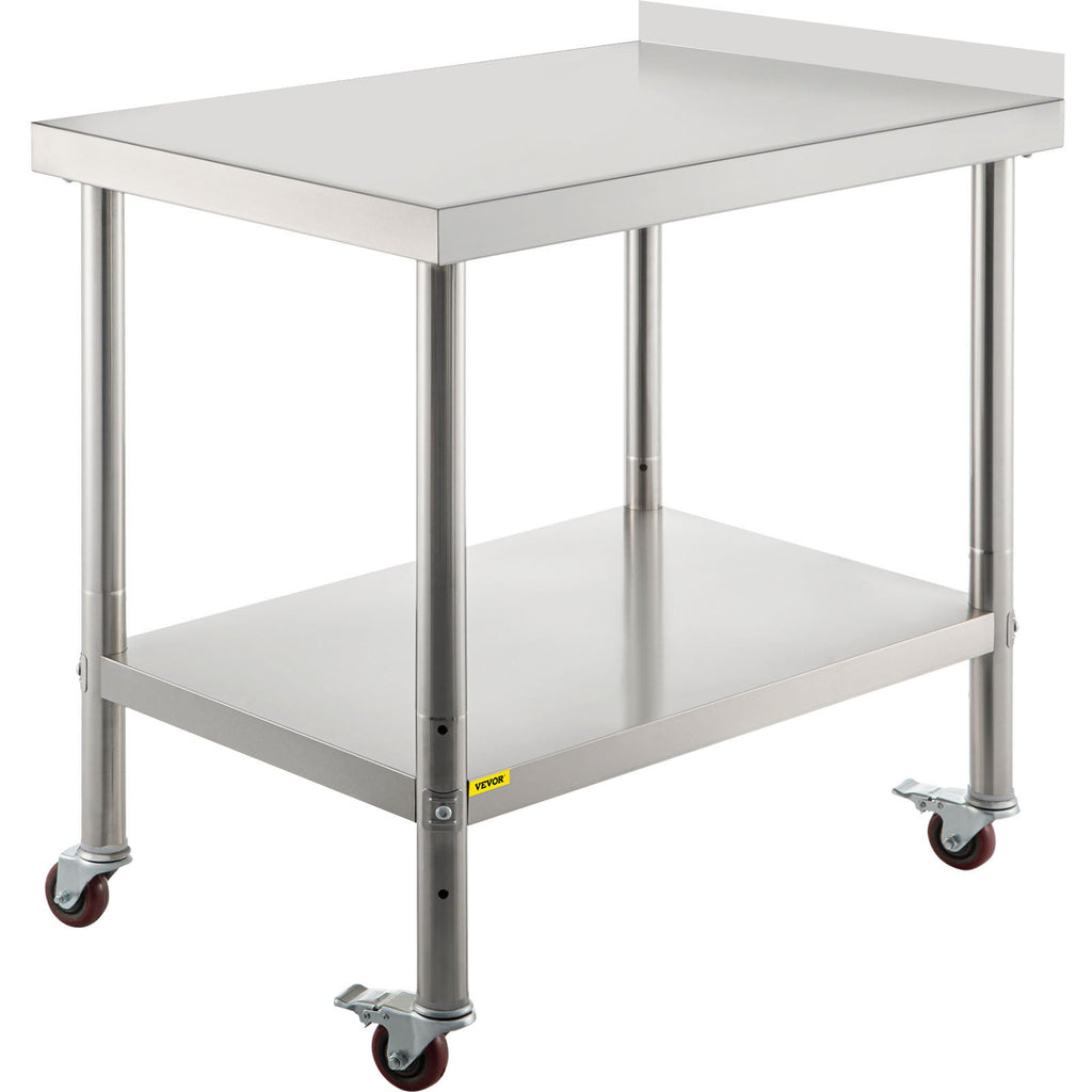 Nerūdijančio plieno paruošimo stalas VEVOR VV-SSWT-BJL-1524, 200 kg apkrova