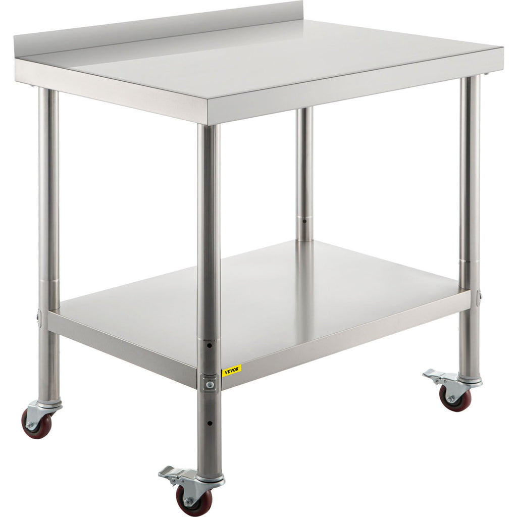 Nerūdijančio plieno paruošimo stalas VEVOR VV-SSWT-BJL-2430, 200 kg apkrova
