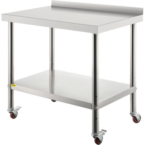 Nerūdijančio plieno paruošimo stalas VEVOR VV-SSWT-BJL-2436, 91x61 cm