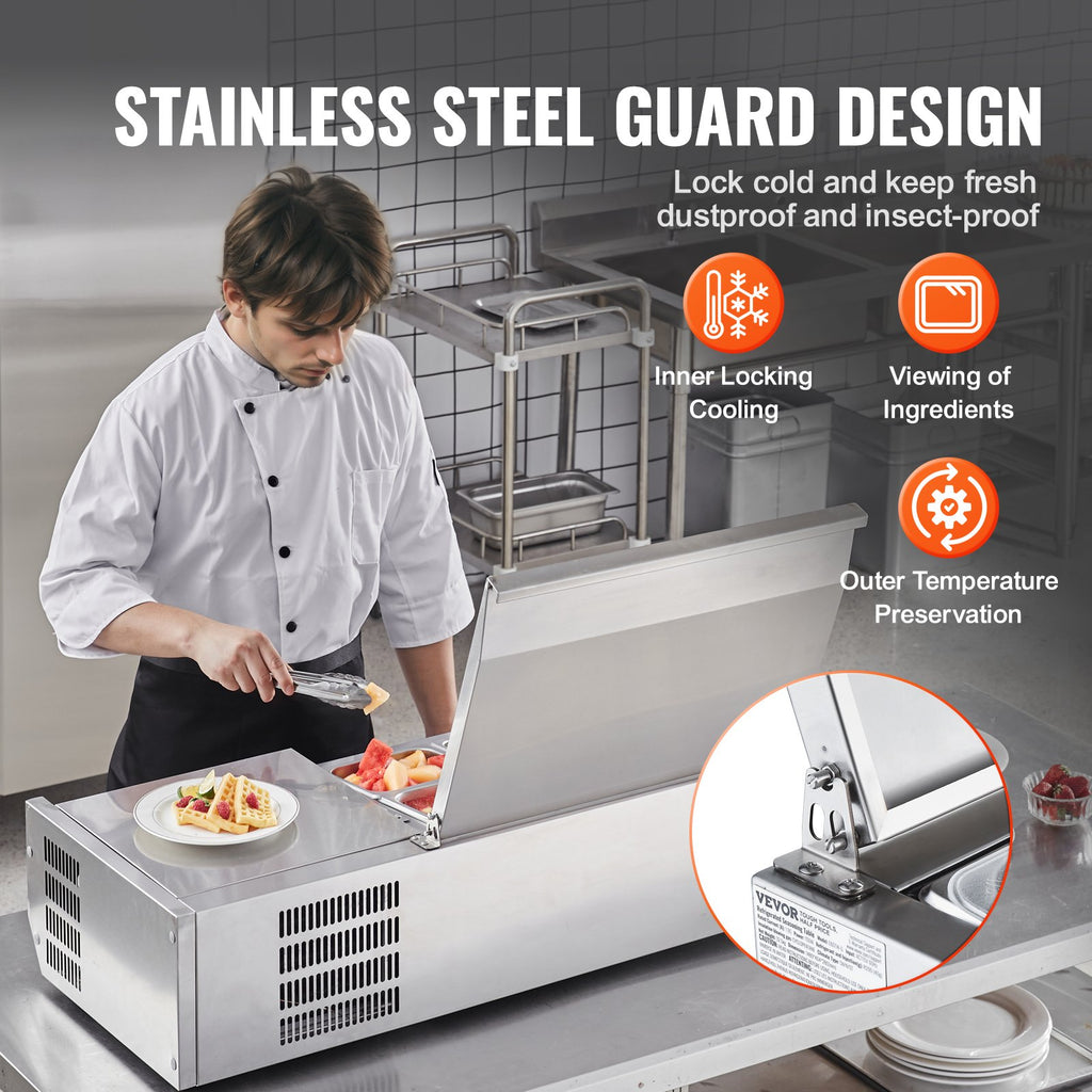 Šaldoma ingredientų vitrina VEVOR D40TW-G, 140 W