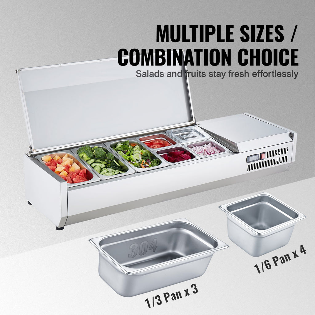 Šaldoma ingredientų vitrina VEVOR D55TW-G, 150 W