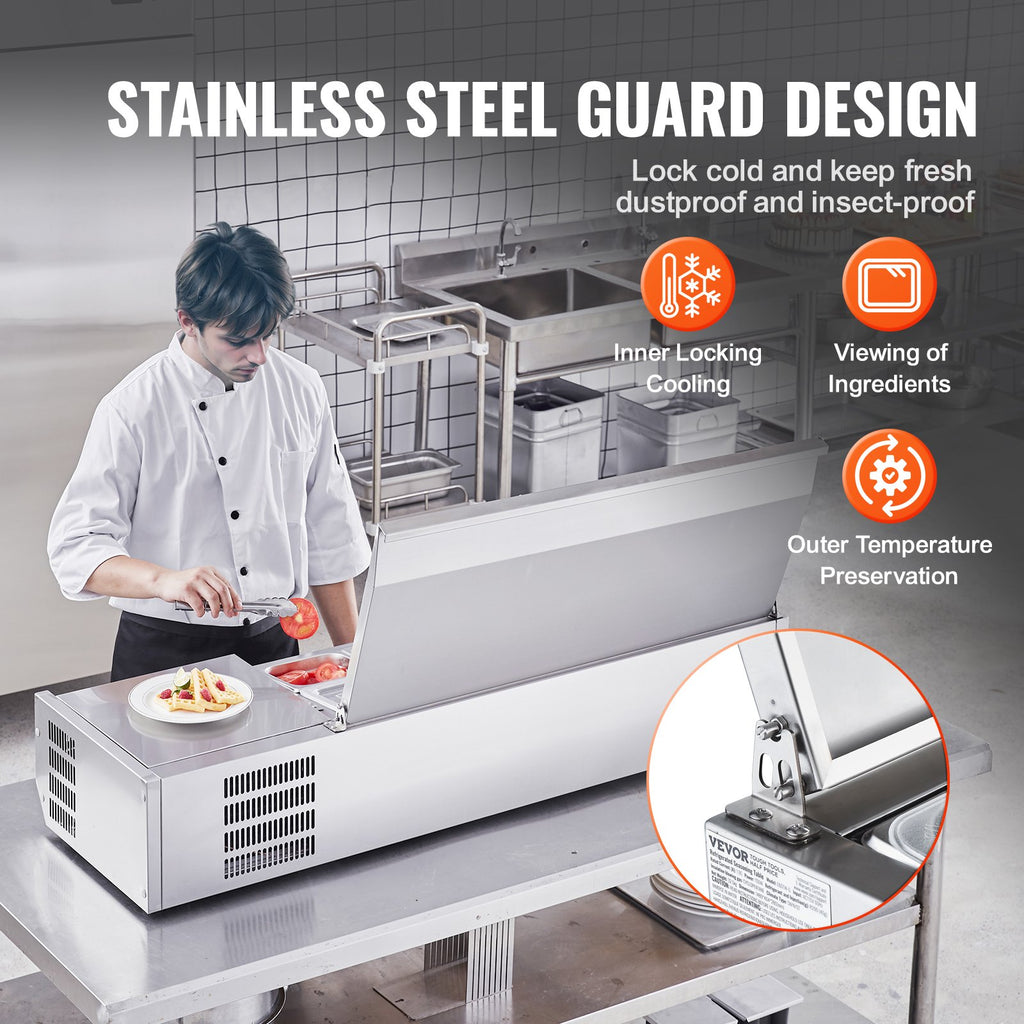 Šaldoma ingredientų vitrina VEVOR D55TW-G, 150 W