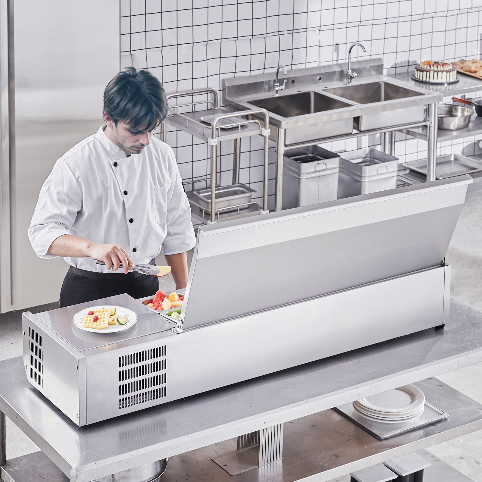 Šaldoma ingredientų vitrina VEVOR D60TW-G, 155 W