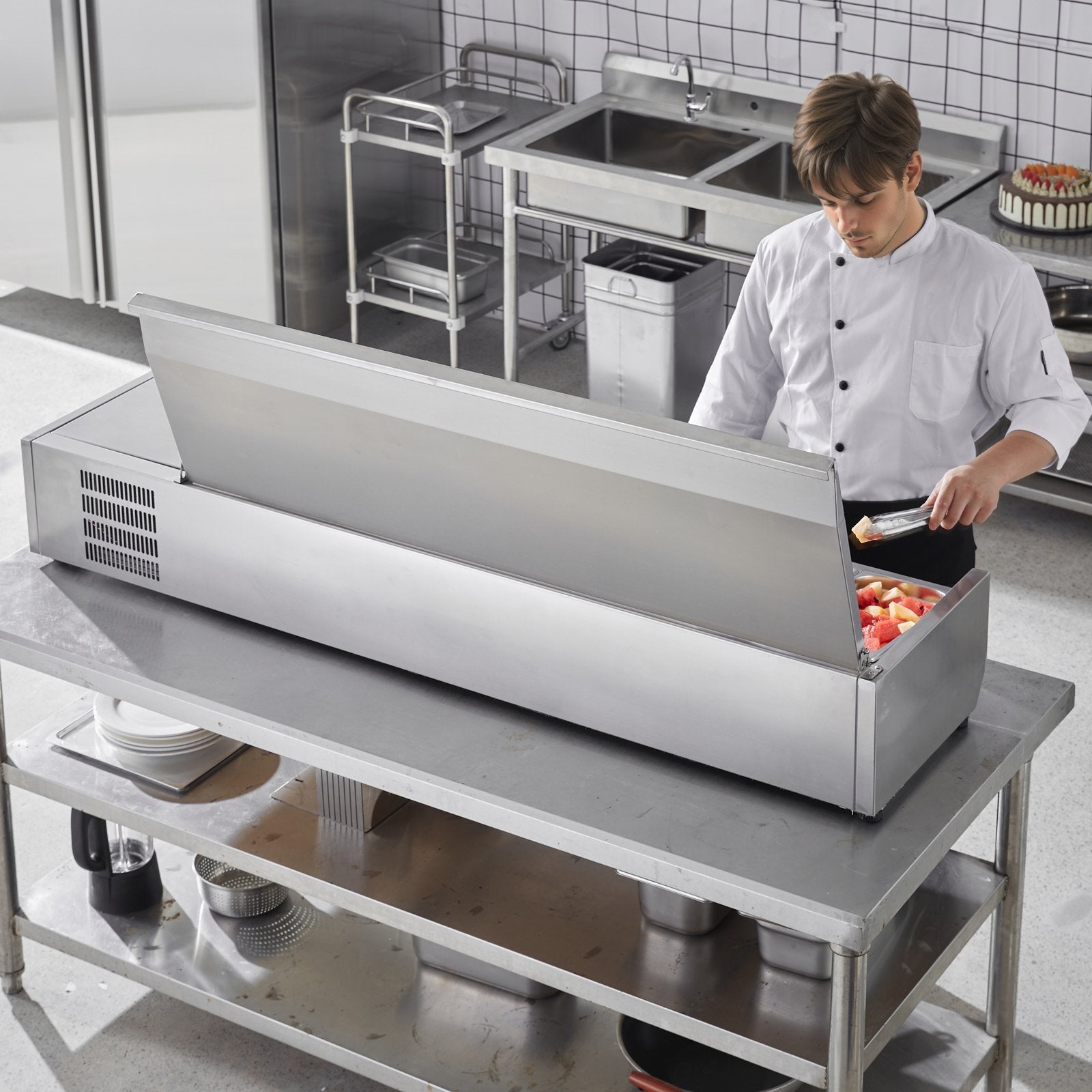 Šaldoma ingredientų vitrina VEVOR D71TW-G, 165 W