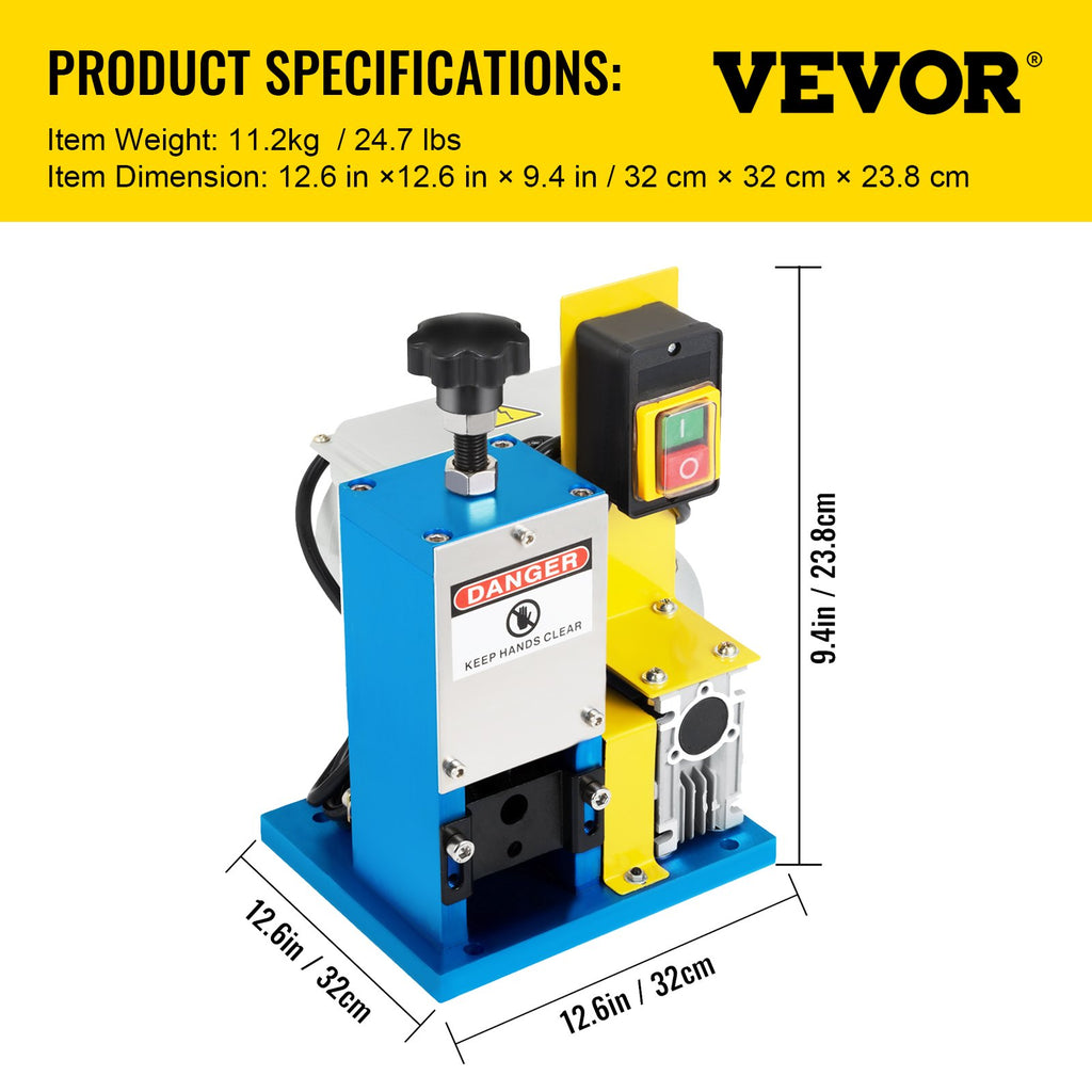 Elektrinė laidų izoliacijos nuėmimo mašina VEVOR, 180W
