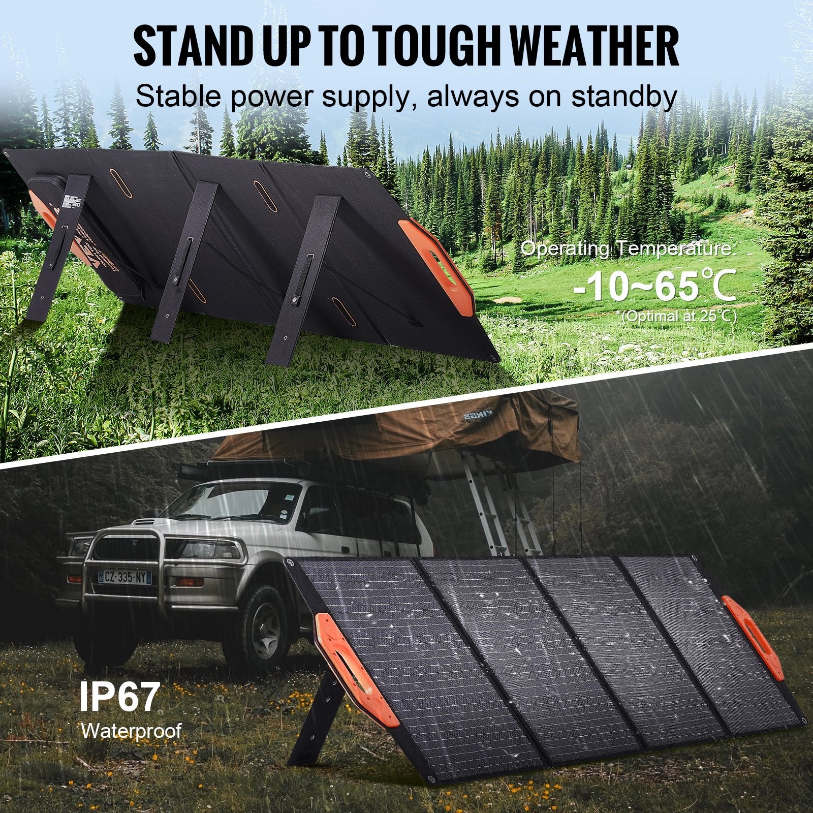 Nešiojama saulės baterija VEVOR S120, 120W
