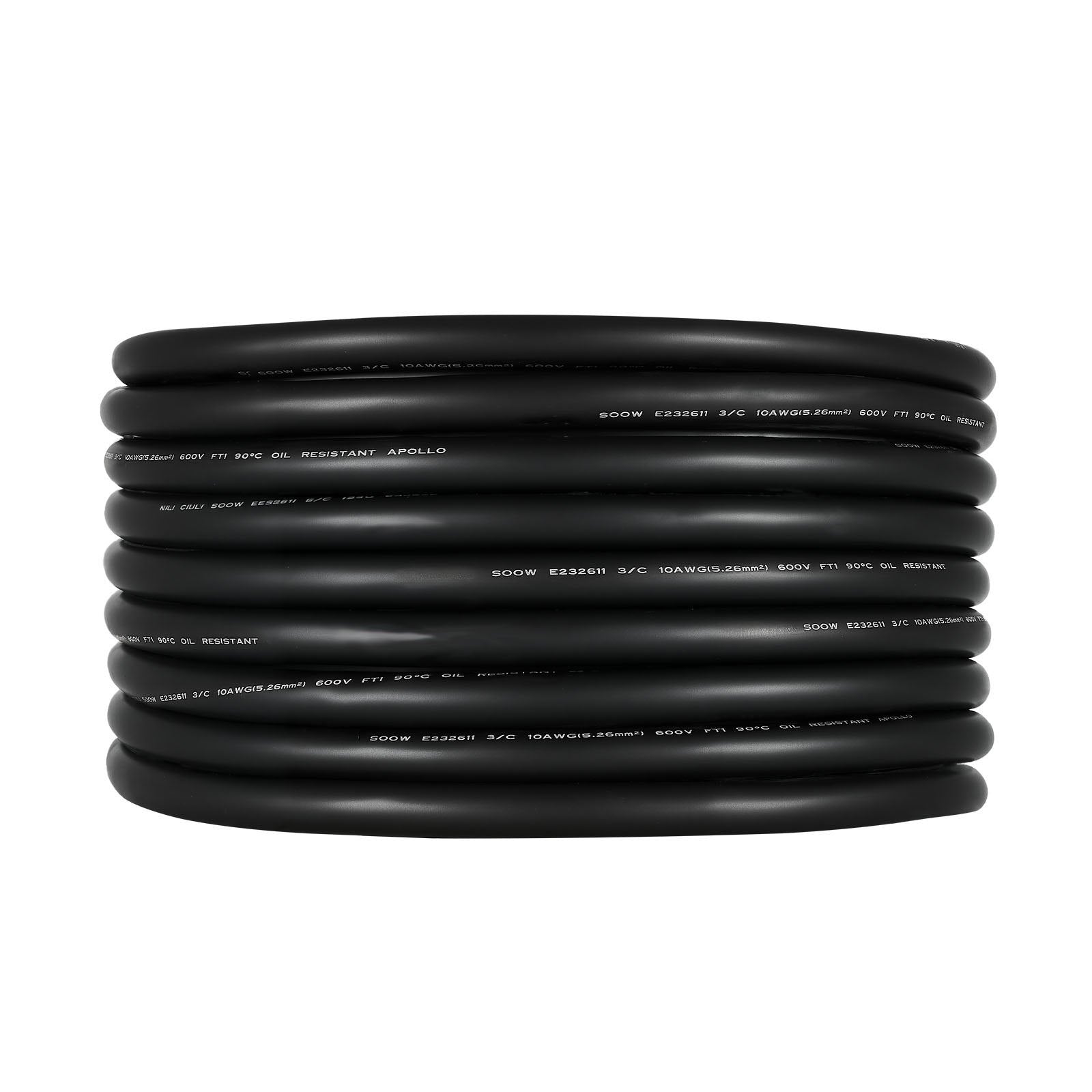 Elektros maitinimo kabelis VEVOR SOOW 10AWG/3C, 15,24 m