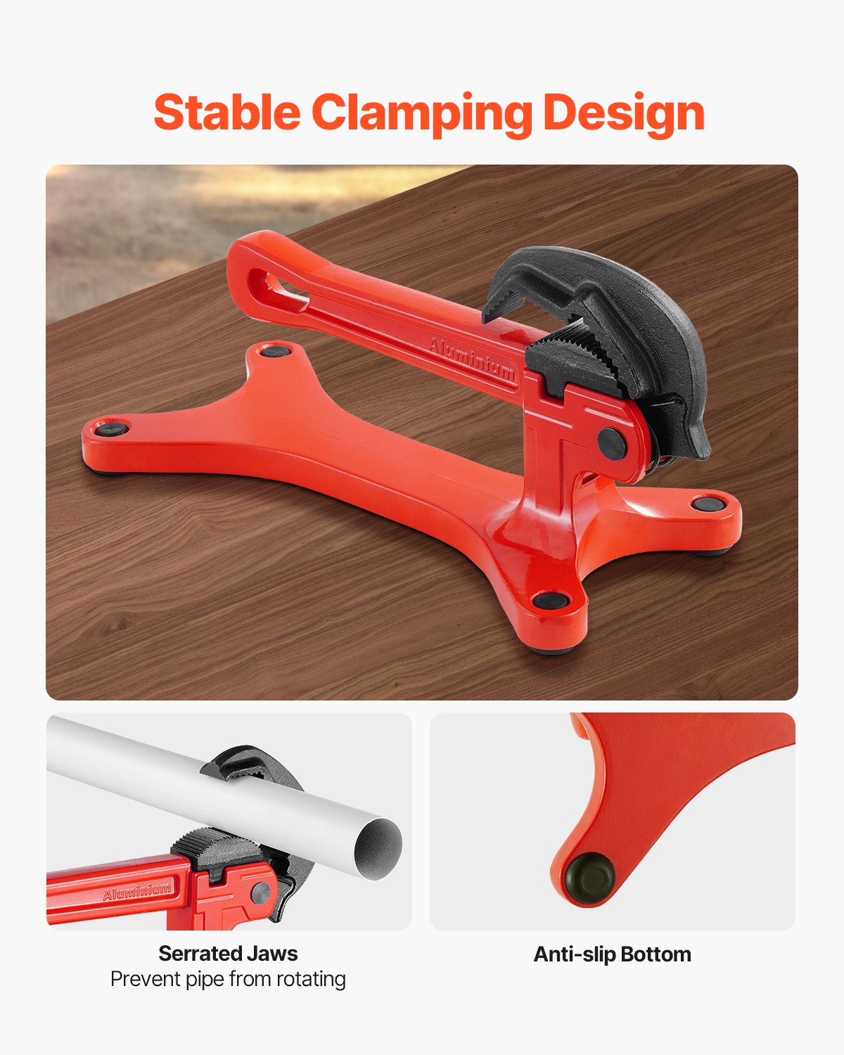 Nešiojami vamzdžių spaustuvai VEVOR RG1510, 1/8"–1-1/2" diapazonas