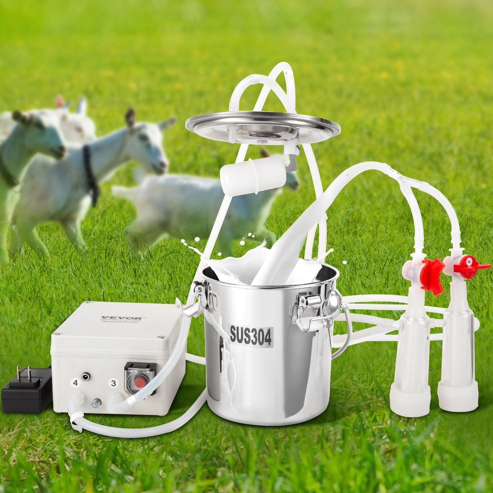 Ožkų melžimo aparatas VEVOR 9JYZ-3, 3 l talpos