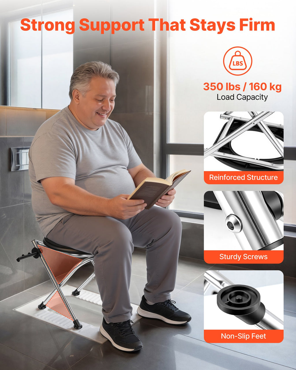 Nešiojamas kempingo tualetas VEVOR XZY404, 160 kg apkrova