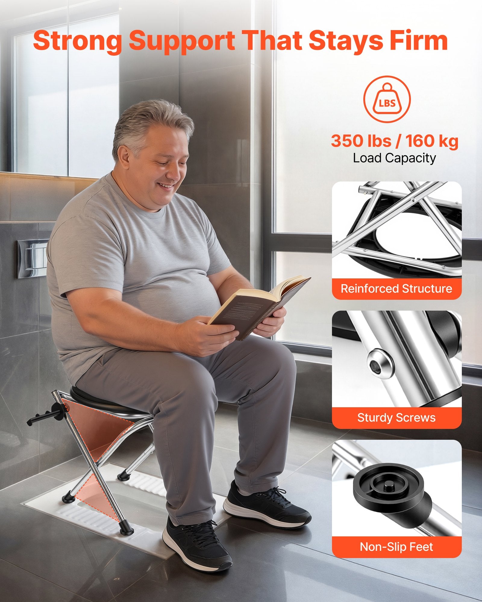 Nešiojamas kempingo tualetas VEVOR XZY404, 160 kg apkrova