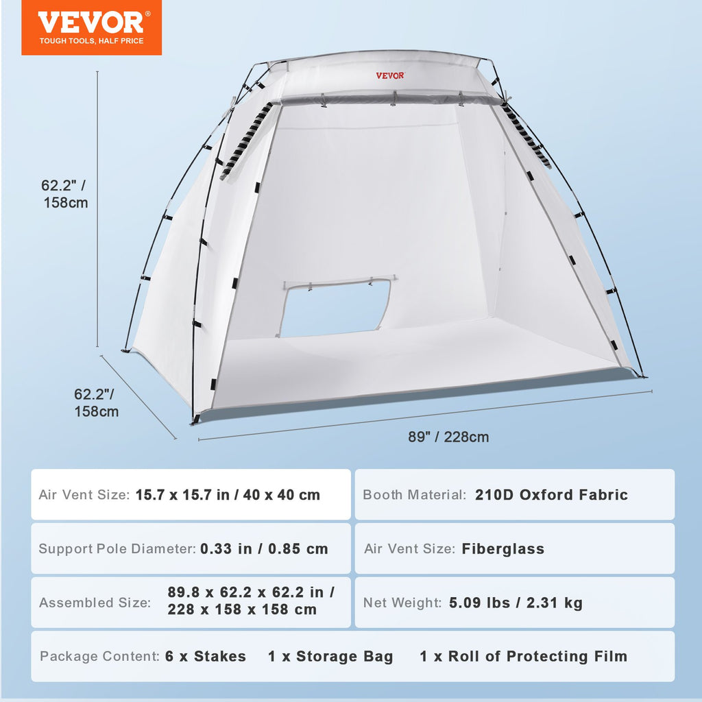 Dažymo palapinė VEVOR Portable Spray Paint Shelter, 2,3 x 1,6 x 1,6 m