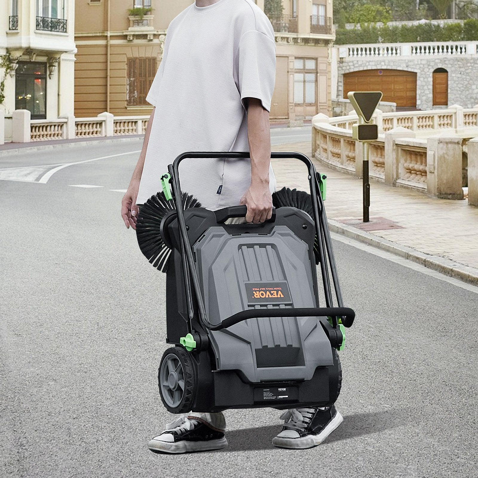 Mechaninė šlavimo mašina VEVOR S13-001A, 65 cm darbinis plotis
