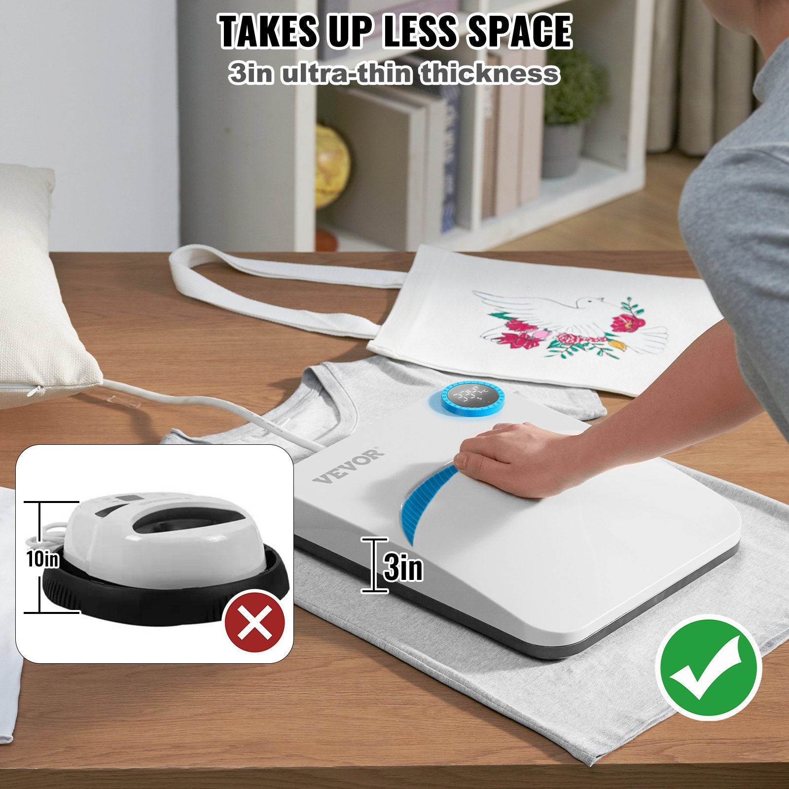 Termopresas VEVOR Portable Easy Press, 30 x 25 cm
