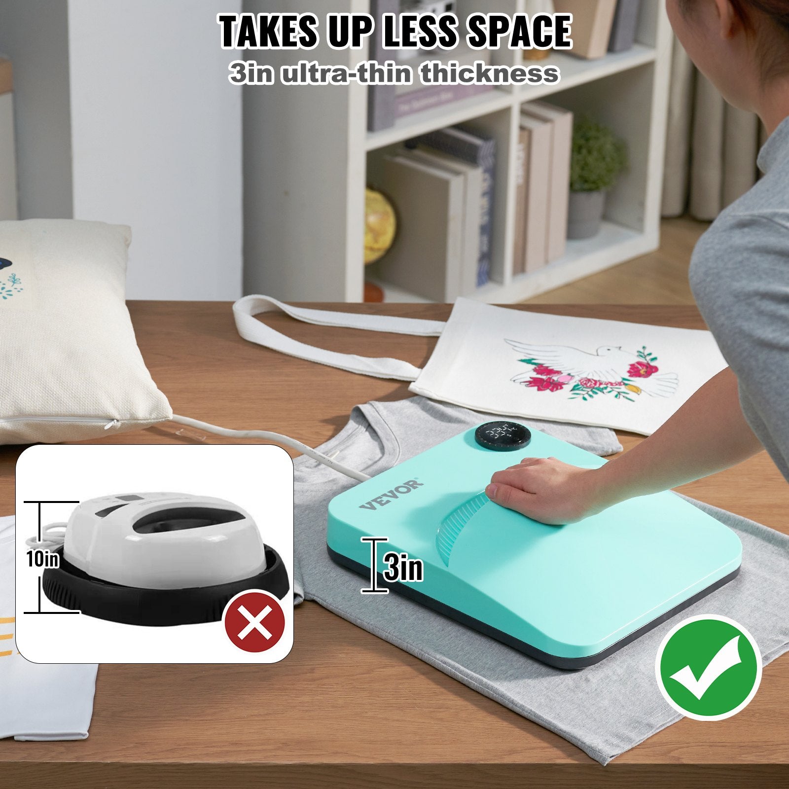 Termopresas VEVOR Portable Easy Press, 30 x 25 cm