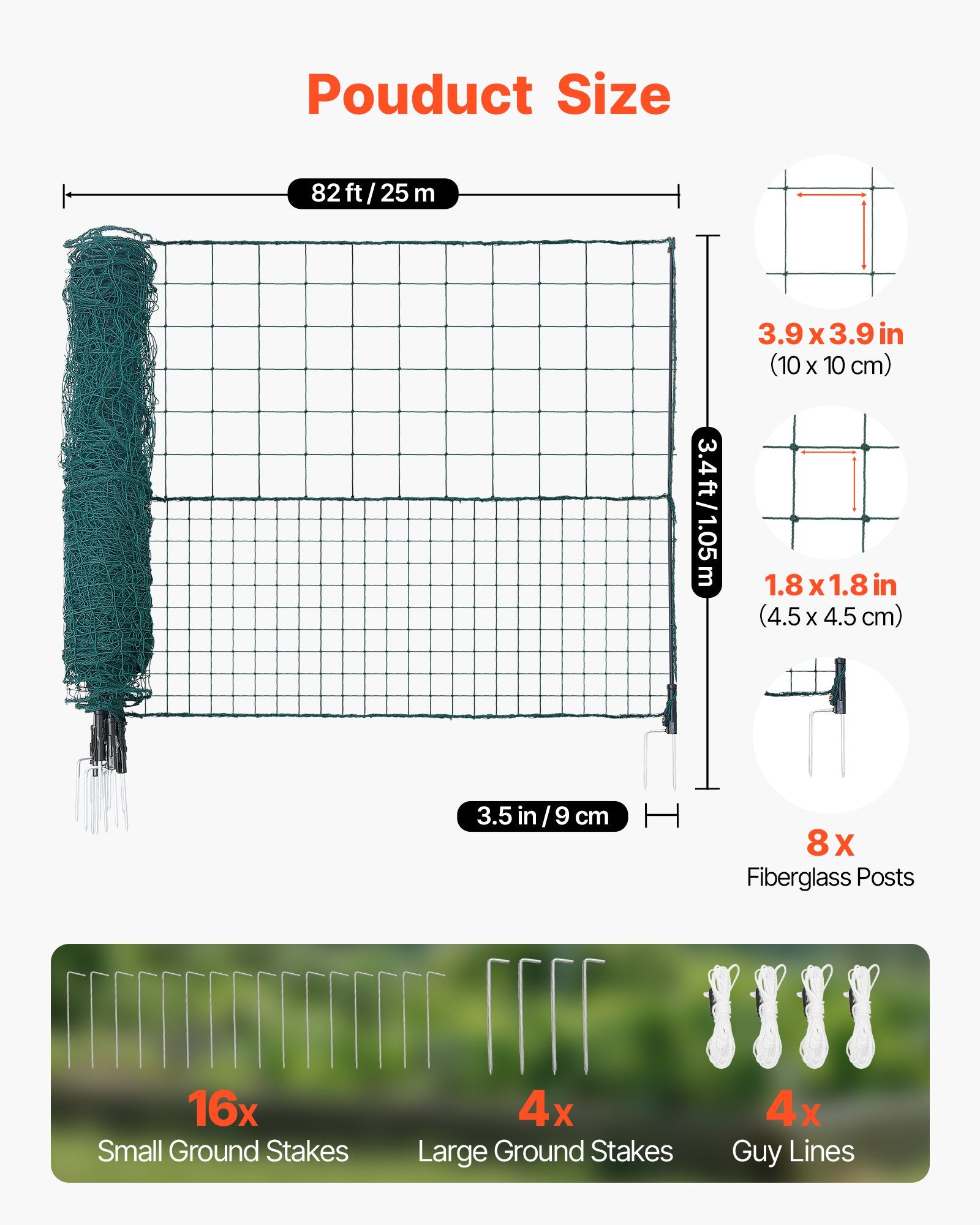 Laikina tvora VEVOR AL-FN-10525, 1,05 x 25 m