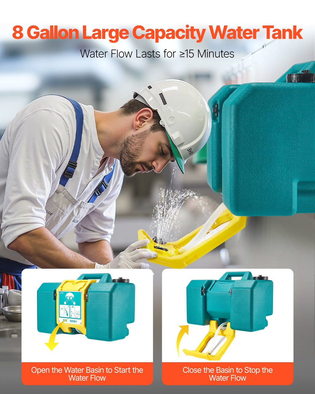 Nešiojama akių plovimo stotelė VEVOR YX-BX-8GAL, 30 l