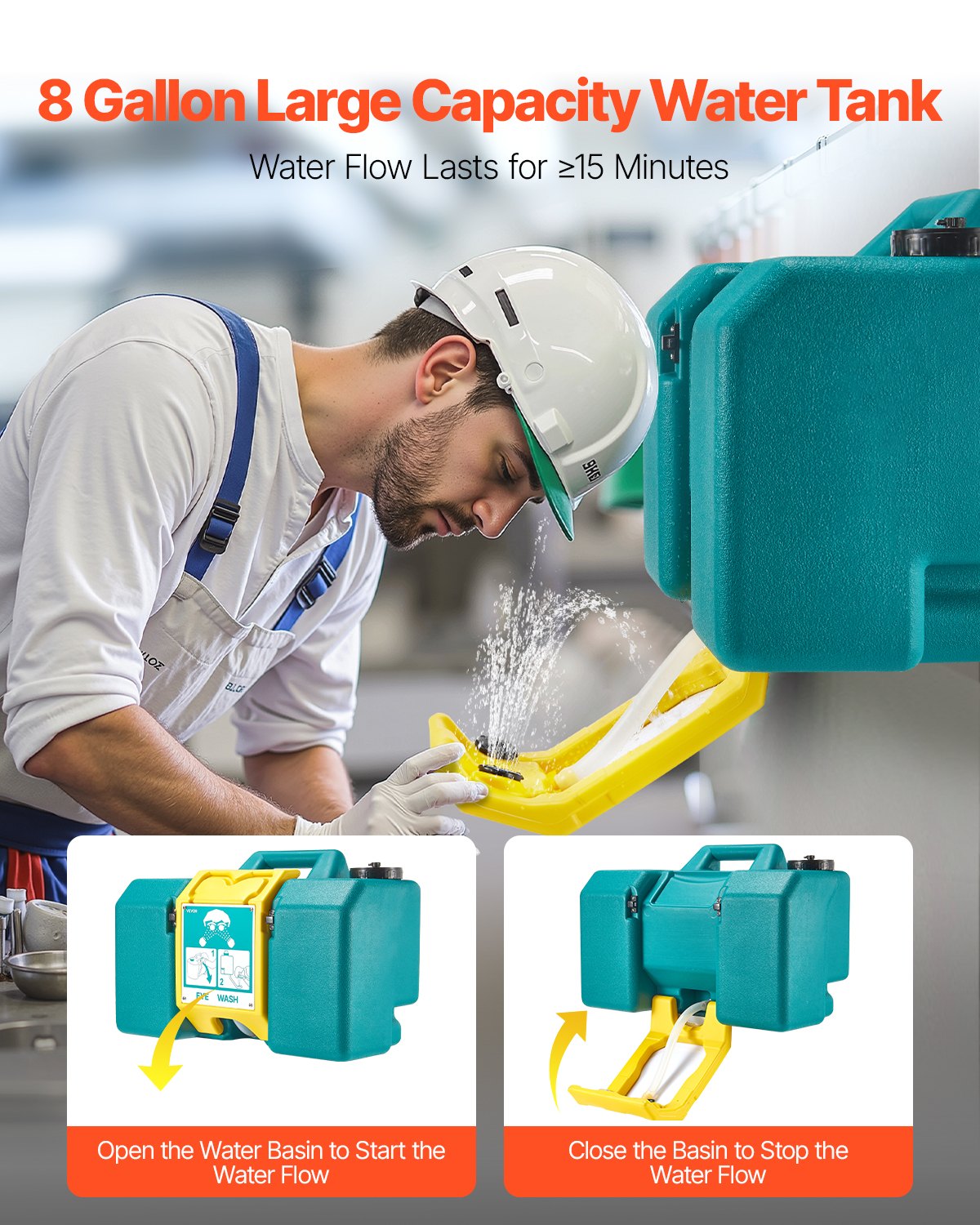 Nešiojama akių plovimo stotelė VEVOR YX-BX-8GAL, 30 l