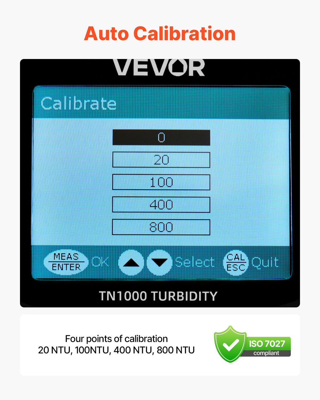 Drumstumo matuoklis VEVOR TN1000, 0–1000 NTU