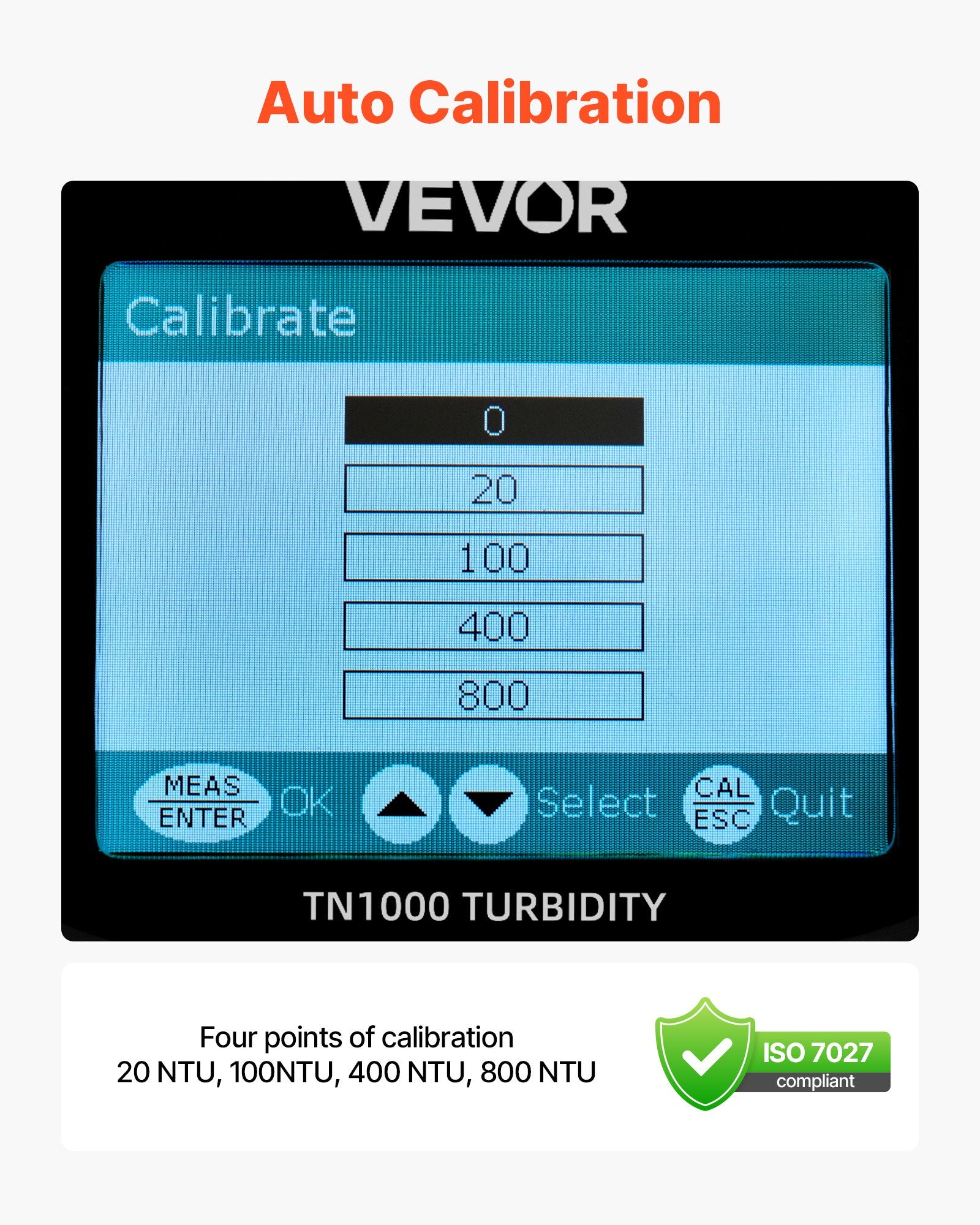 Drumstumo matuoklis VEVOR TN1000, 0–1000 NTU