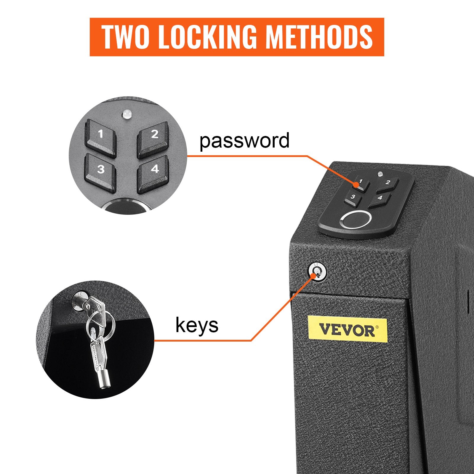 Pistoletų seifas VEVOR, su biometrine spyna