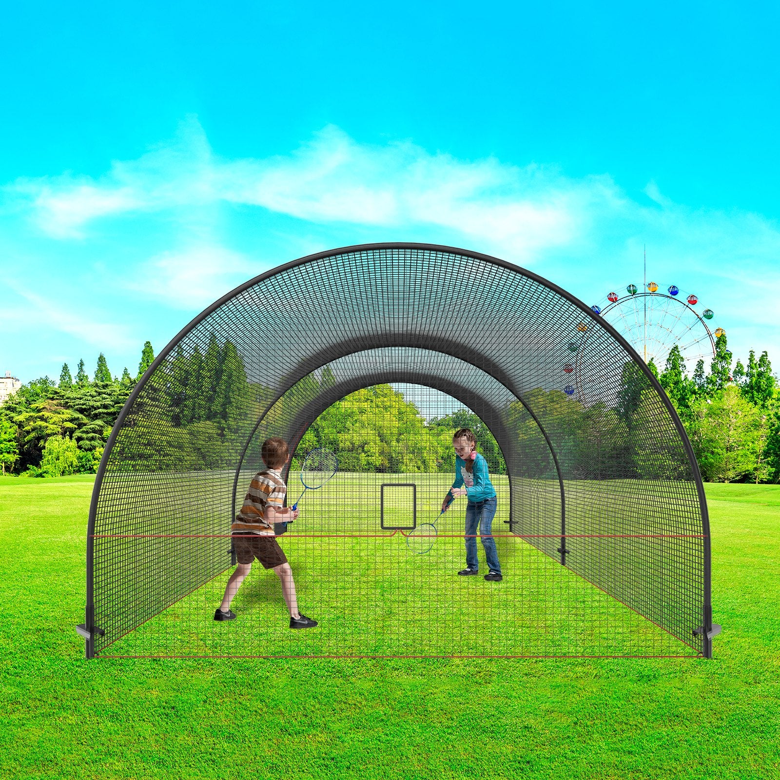 Beisbolo treniruočių narvas VEVOR YC-DJL-22*12*8ft, 6,7 m ilgio
