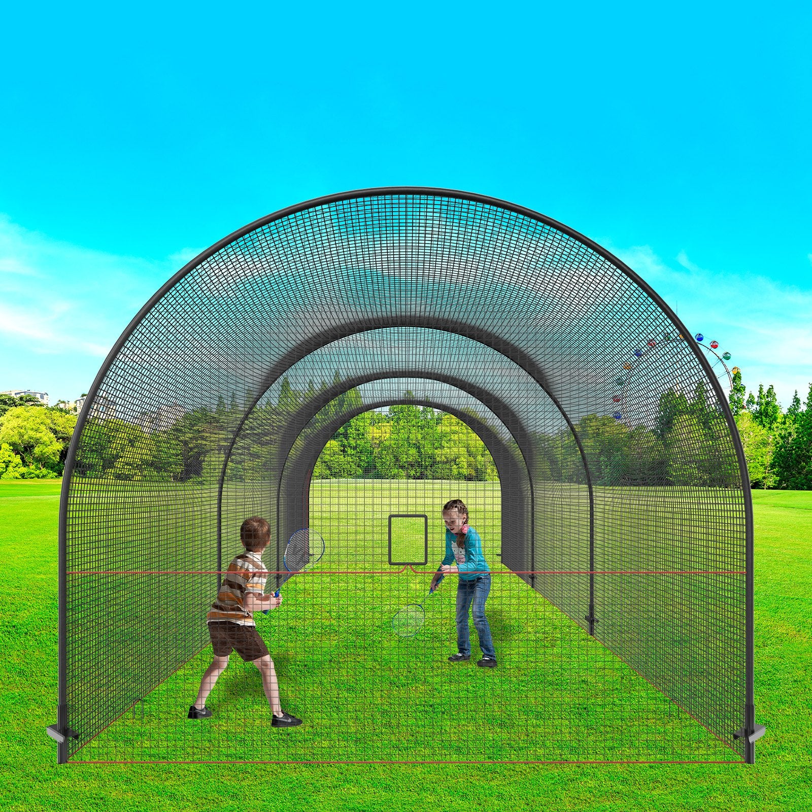 Beisbolo treniruočių narvas VEVOR YC-DJL-33*12*10ft, 10 m ilgio