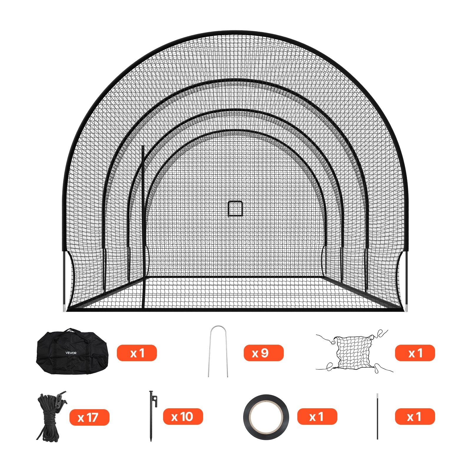 Beisbolo mušimo narvas VEVOR BC004, 10 x 3,6 x 3 m