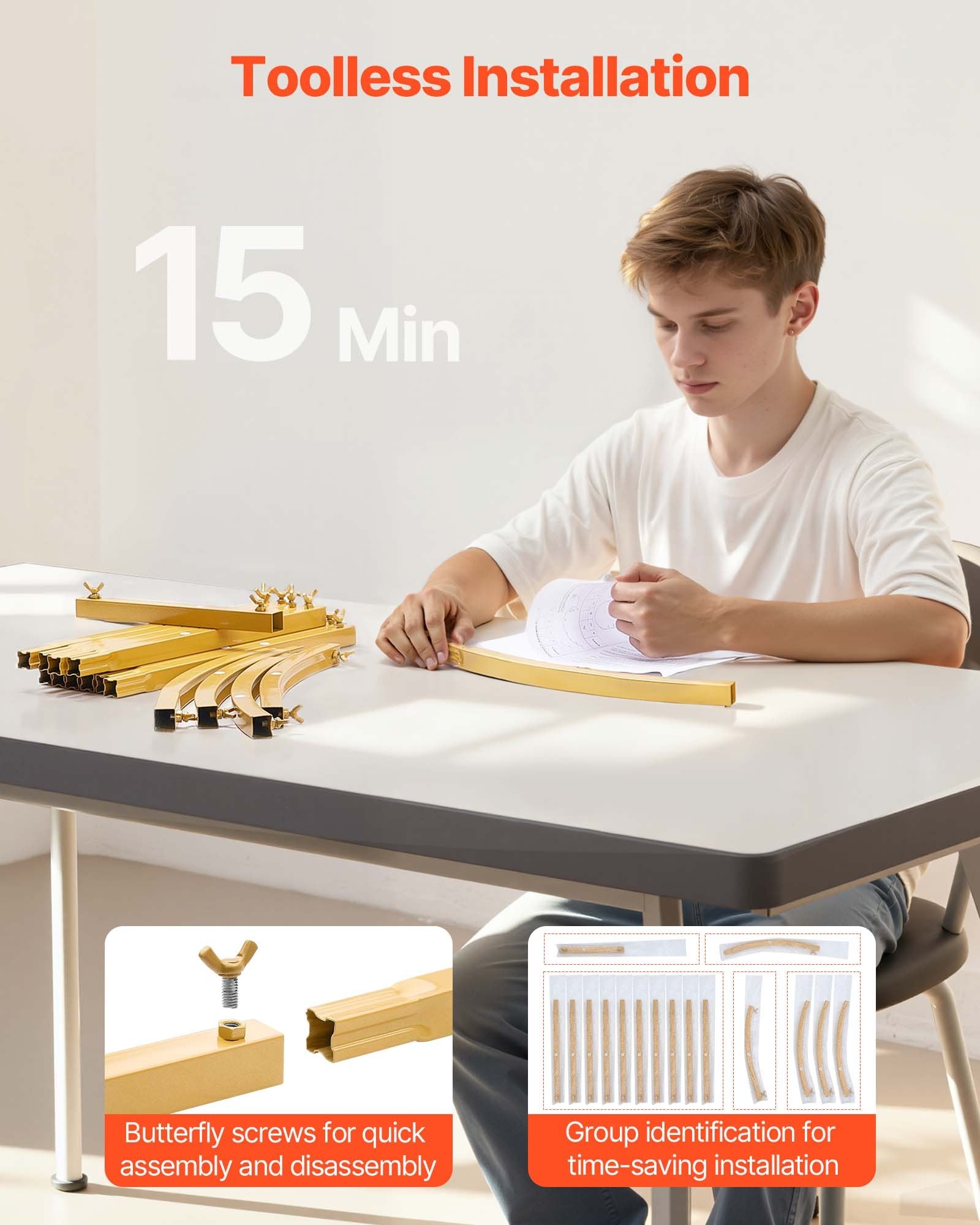 Arkiniai stovai dekoracijoms VEVOR ABC-7.2ft+6ft+BU, 2 vnt. komplektas (2,2 m ir 1,8 m)