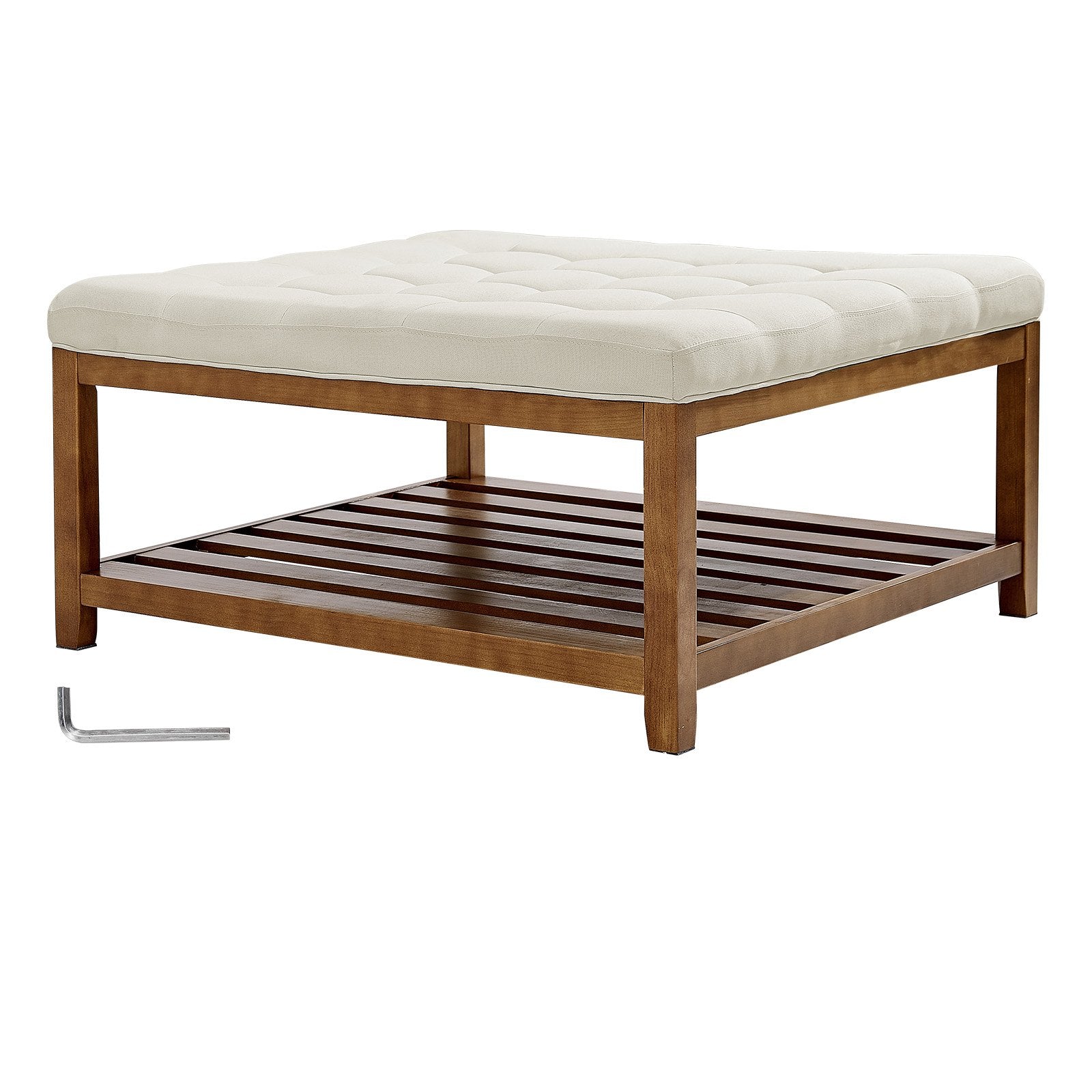 Minkštasuolis-staliukas VEVOR CWD0101CA-KD-BEIGE, 87,5 cm