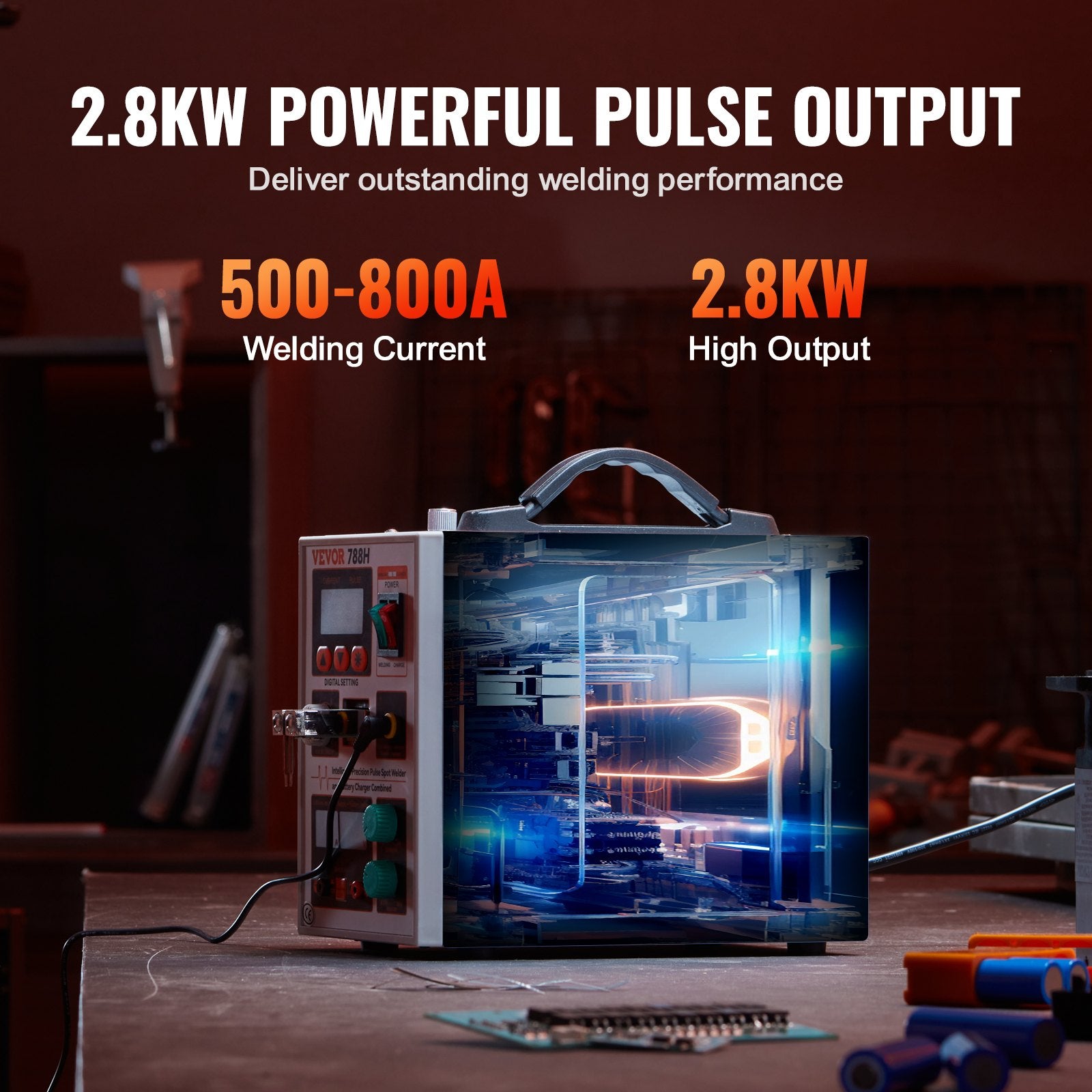 Akumuliatorių taškinio suvirinimo aparatas VEVOR 788H, 2.8 kW