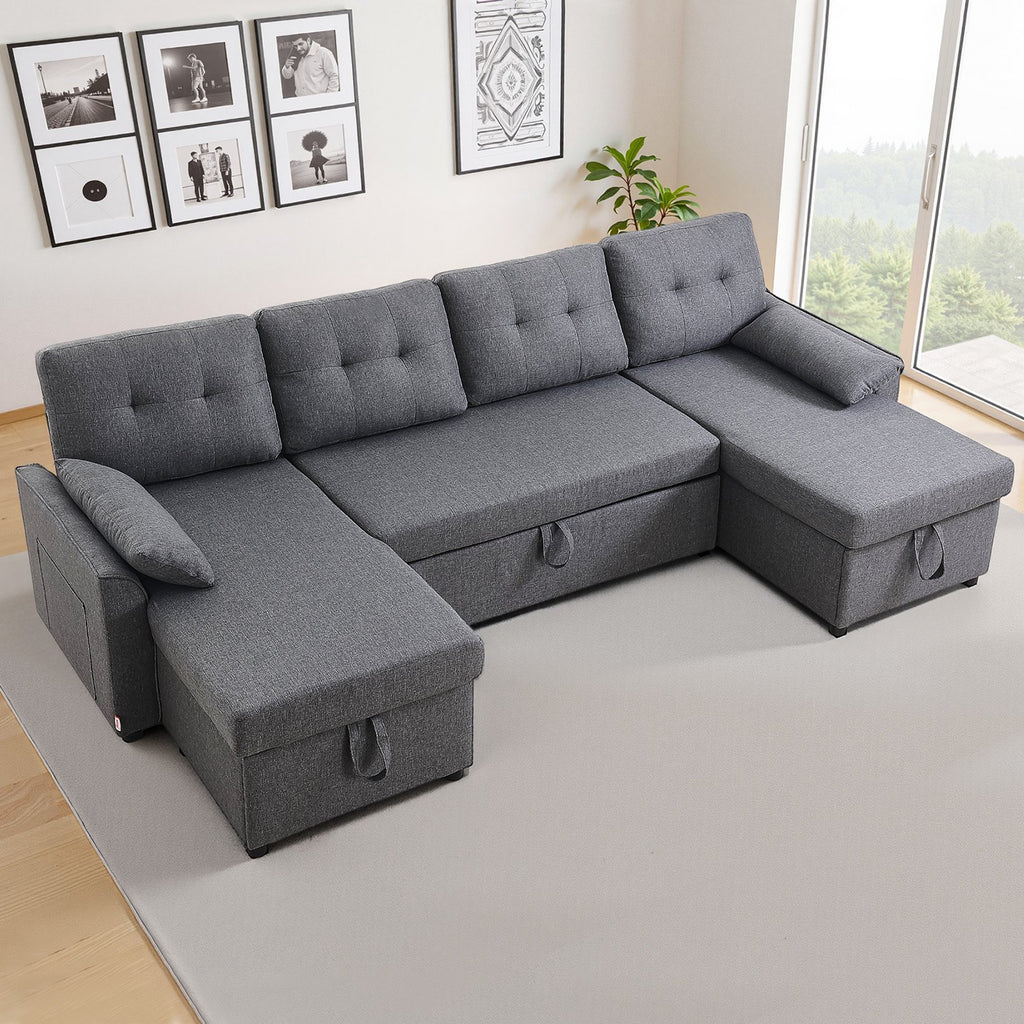 U formos sofa-lova VEVOR LW-0667-2T-11R-11L, 6 vietų su miegama funkcija