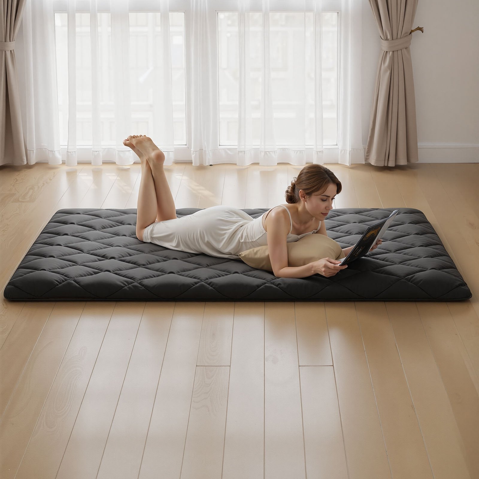 Japoniškas tatami čiužinys VEVOR KZ-006, 2032 x 1372 x 89 mm