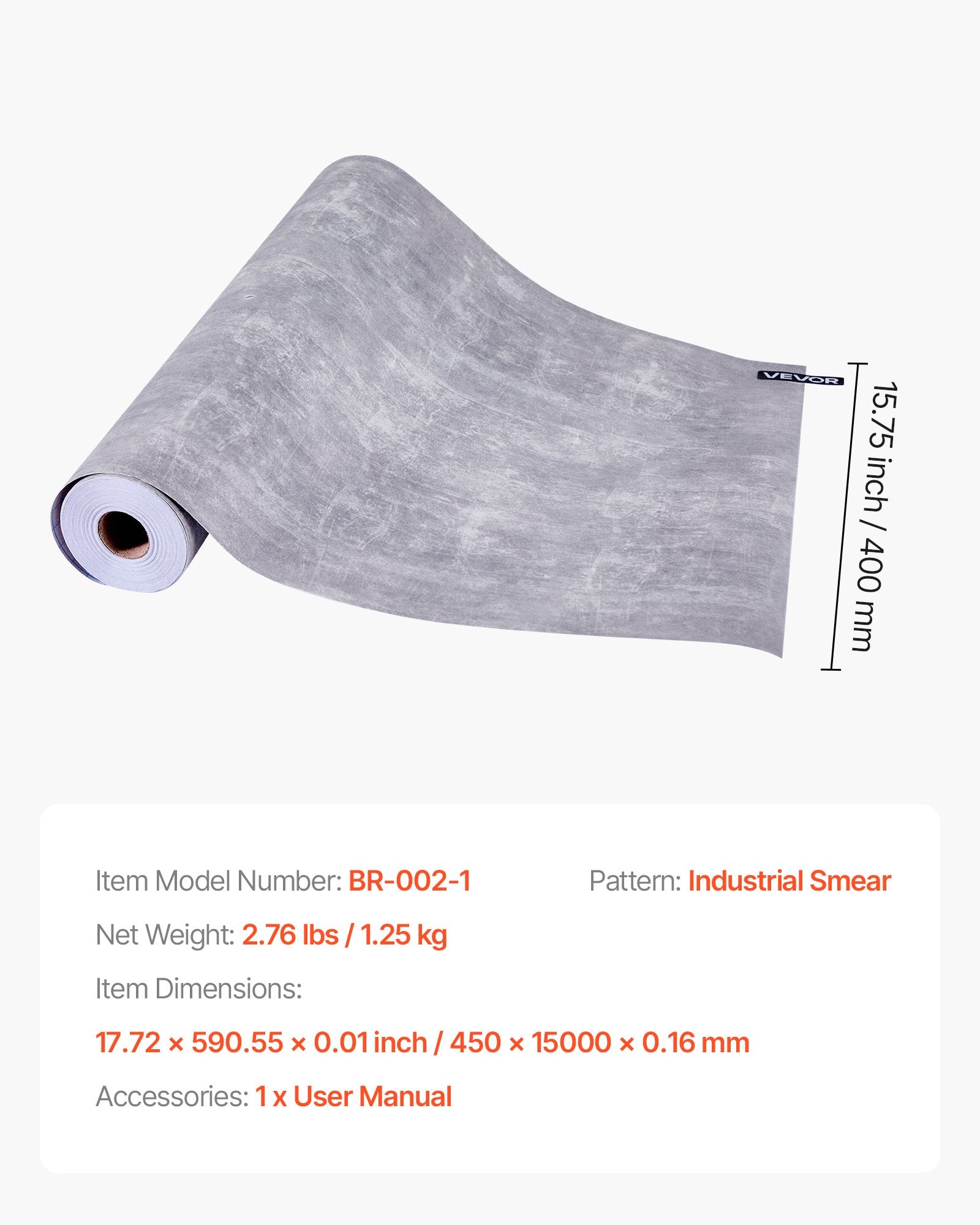 Lipnūs tapetai VEVOR BR-002-1, 40 cm x 15 m
